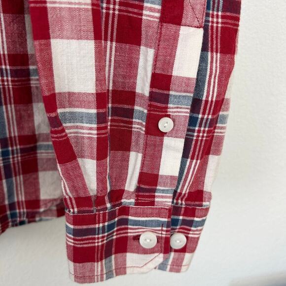 L.L. Bean Mens Button Up Shirt Size Large Long Sleeve Red 100% Cotton - Picture 5 of 5